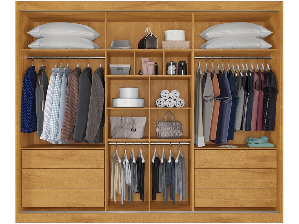 Guarda-roupa Casal com Espelho 6 Gavetas 3 Portas de Correr Móveis Europa Bragança - 5