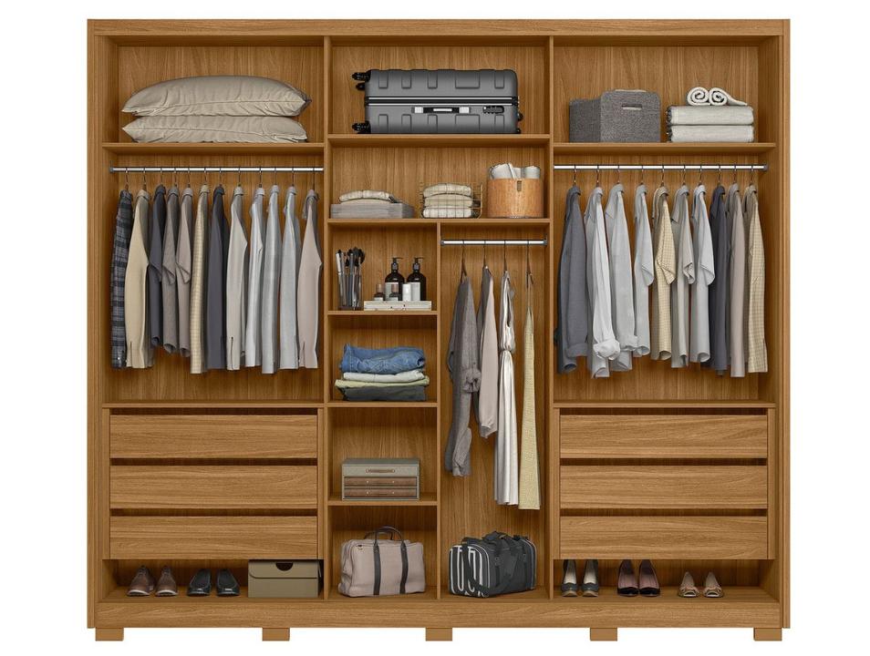Guarda-roupa Casal com Espelho 6 Gavetas 3 Portas Moval Móveis Inspiração Arizona - 2