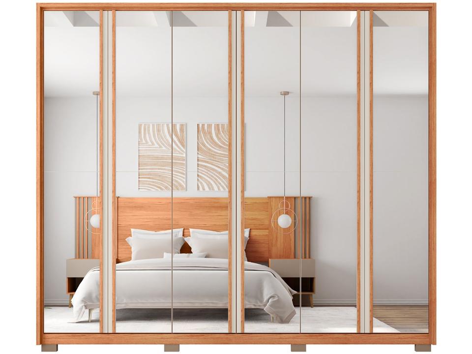 Guarda-roupa Casal com Espelho 6 Gavetas 6 Portas Caemmun Gladiador - 5