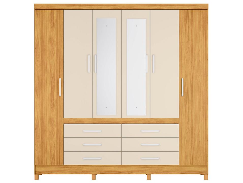 Guarda-roupa Casal com Espelho 6 Gavetas 6 Portas Demobile - 8