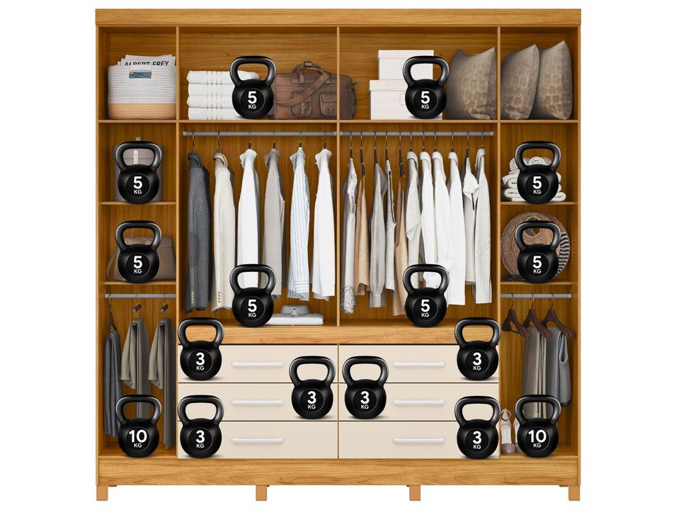 Guarda-roupa Casal com Espelho 6 Gavetas 6 Portas Demobile - 10