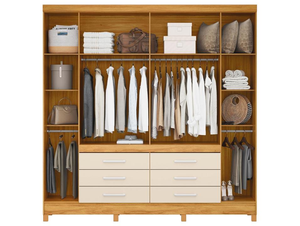 Guarda-roupa Casal com Espelho 6 Gavetas 6 Portas Demobile - 7