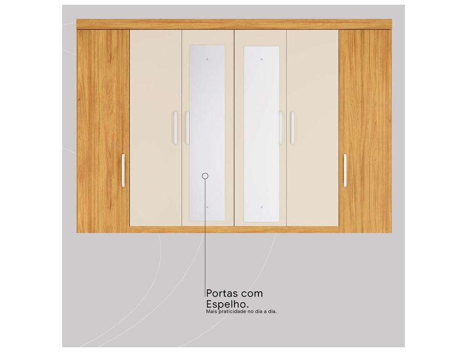 Guarda-roupa Casal com Espelho 6 Gavetas 6 Portas Demobile - 5