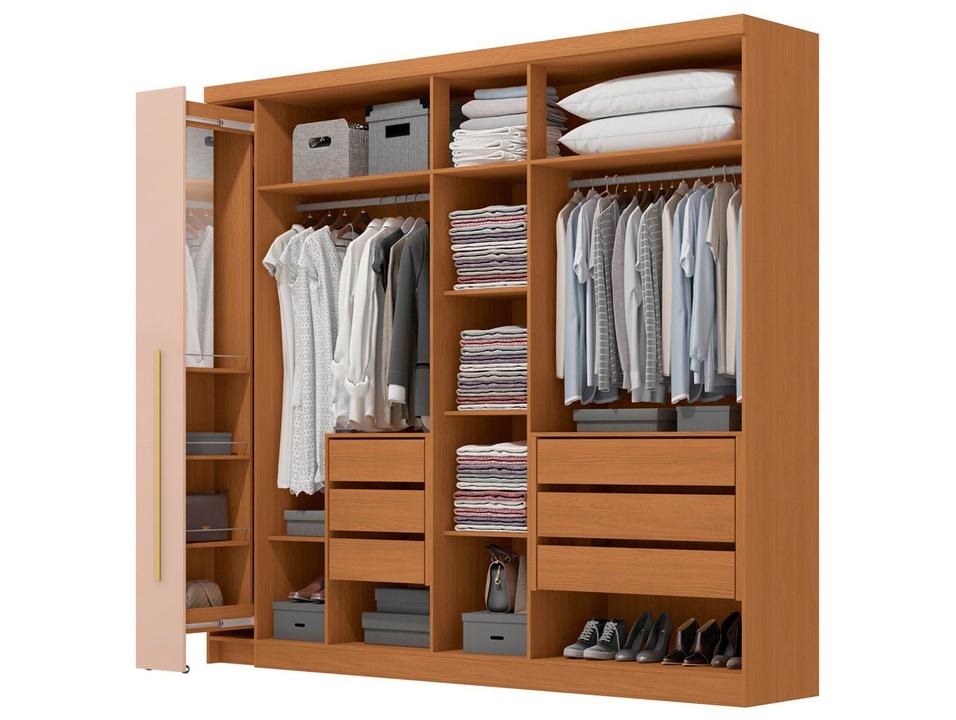 Guarda-roupa Casal com Espelho 6 Gavetas 6 Portas Kappesberg Dakota Classic - 5