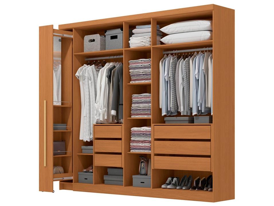Guarda-roupa Casal com Espelho 6 Gavetas 6 Portas Kappesberg Dakota Classic - 6