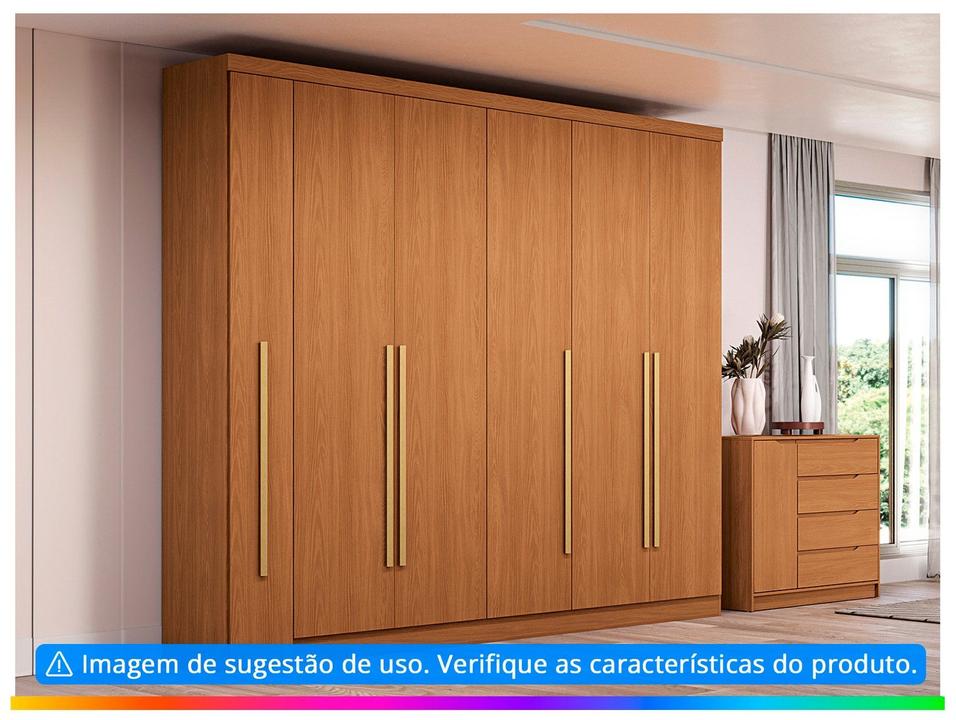 Guarda-roupa Casal com Espelho 6 Gavetas 6 Portas Kappesberg Dakota Classic - 2