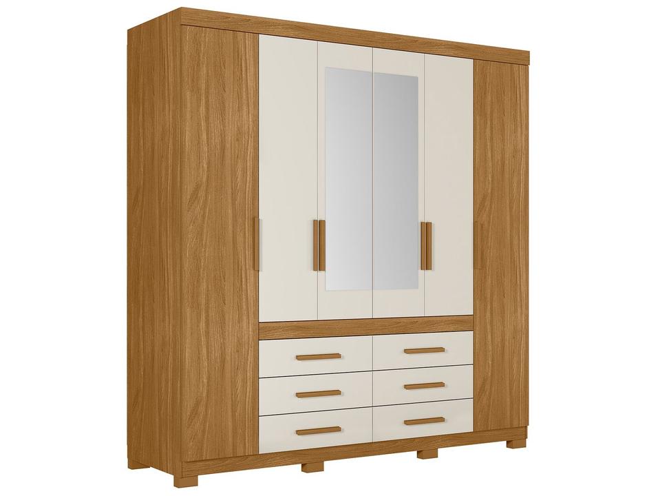 Guarda-roupa Casal com Espelho 6 Gavetas 6 Portas Moval França - 12