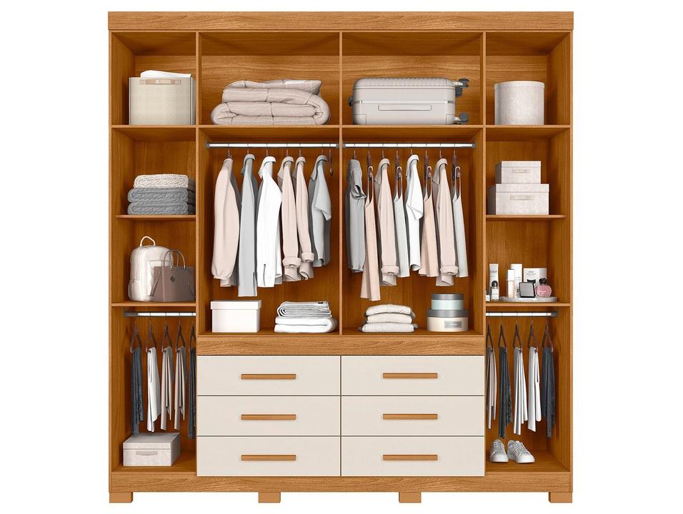 Guarda-roupa Casal com Espelho 6 Gavetas 6 Portas Moval França - 12