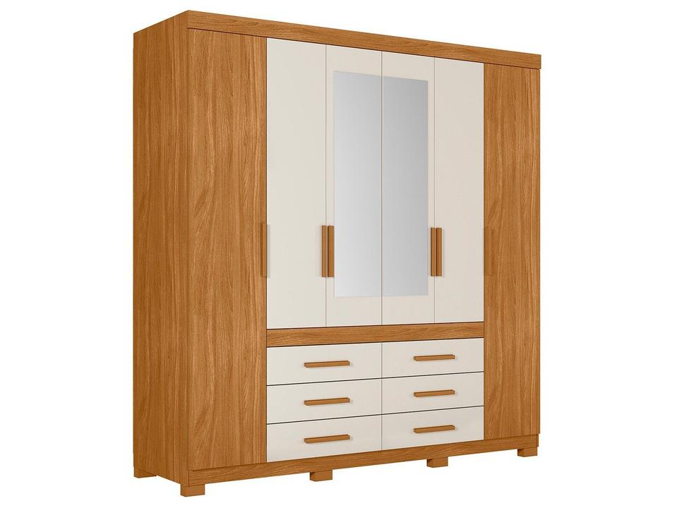 Guarda-roupa Casal com Espelho 6 Gavetas 6 Portas Moval França - 10