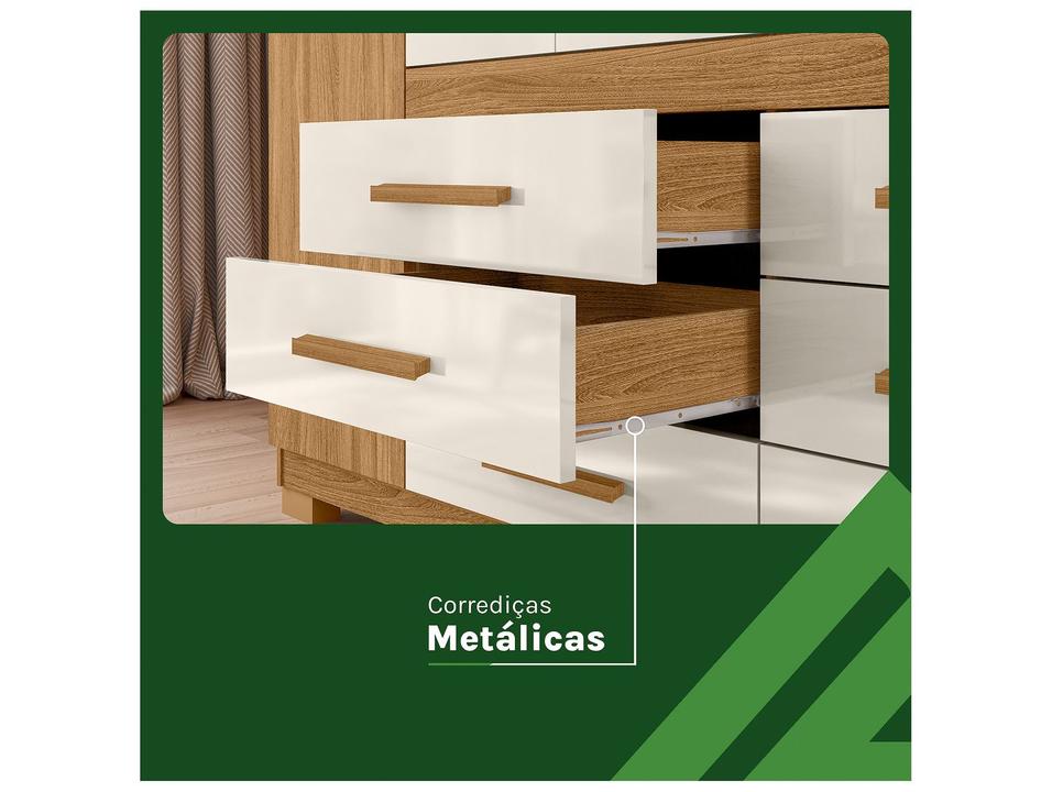 Guarda-roupa Casal com Espelho 6 Gavetas 6 Portas Moval França - 6