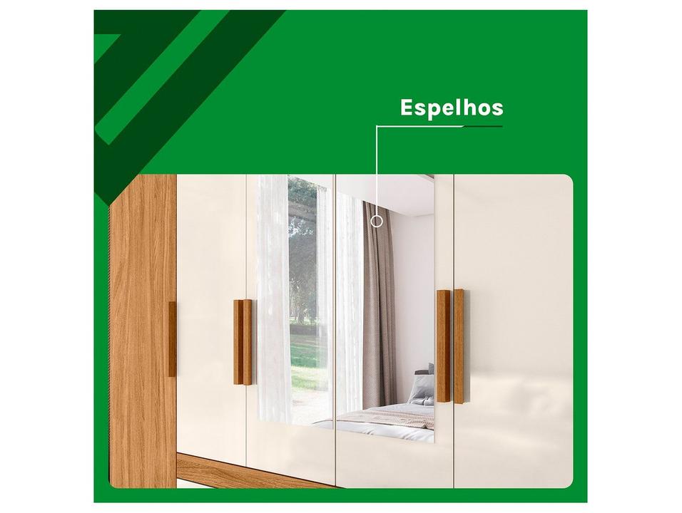 Guarda-roupa Casal com Espelho 6 Gavetas 6 Portas Moval França - 7