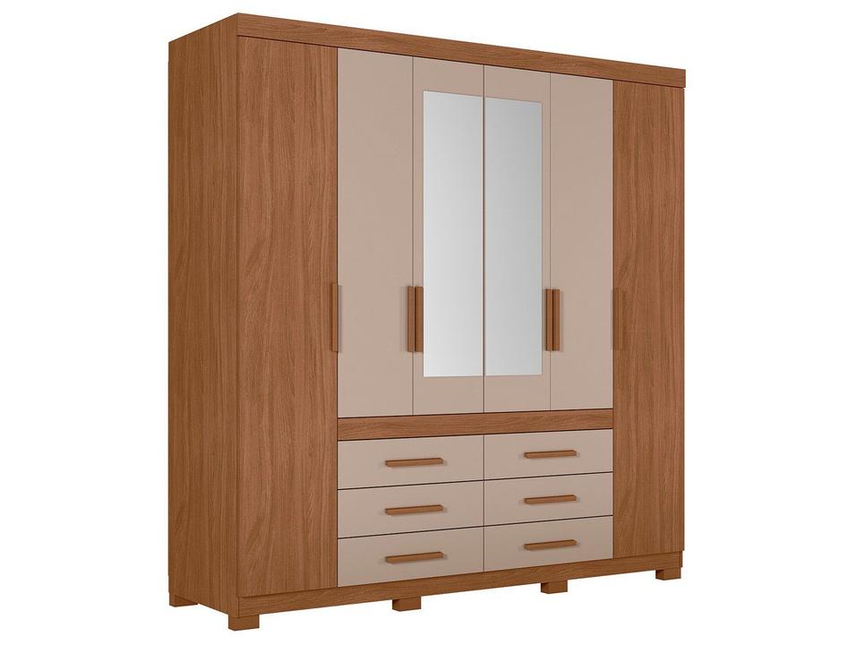 Guarda-roupa Casal com Espelho 6 Gavetas 6 Portas Moval França - 10