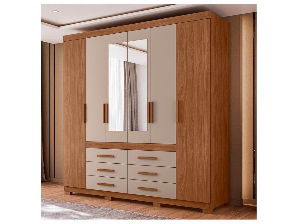 Guarda-roupa Casal com Espelho 6 Gavetas 6 Portas Moval França - 2