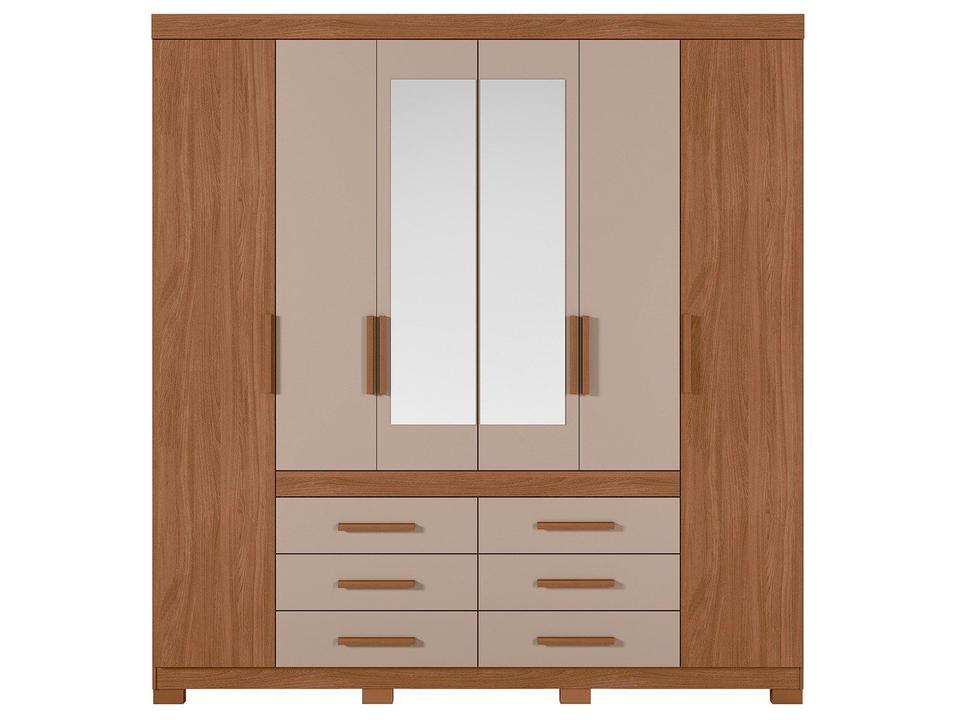 Guarda-roupa Casal com Espelho 6 Gavetas 6 Portas Moval França - 11