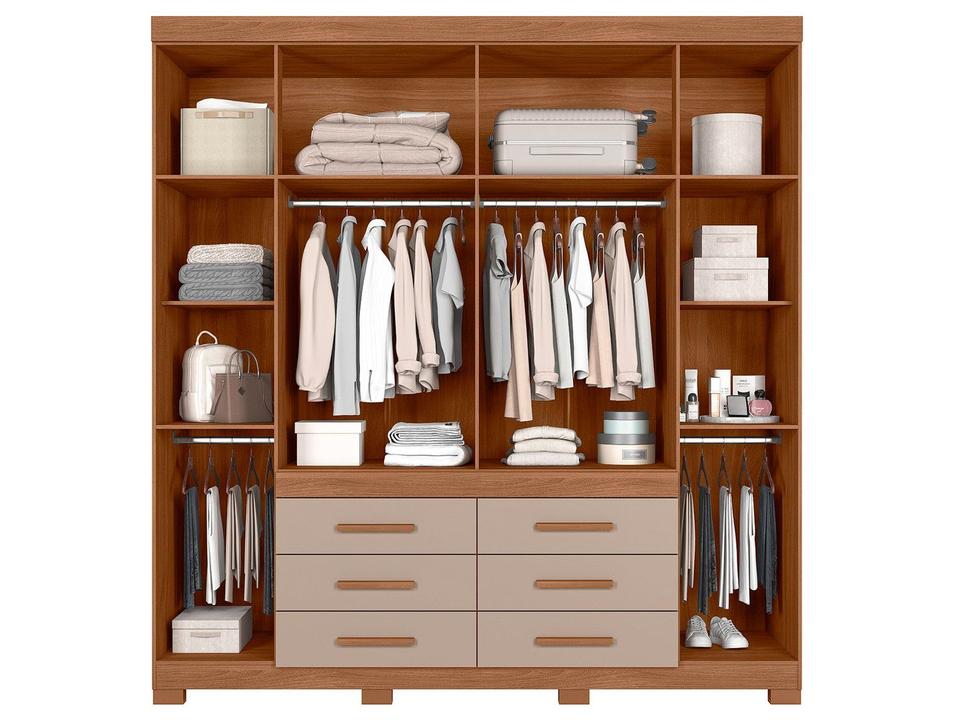 Guarda-roupa Casal com Espelho 6 Gavetas 6 Portas Moval França - 12