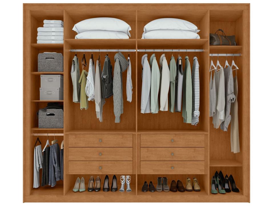 Guarda-roupa Casal com Espelho 6 Gavetas 6 Portas Móveis Lopas Imperatore - 6