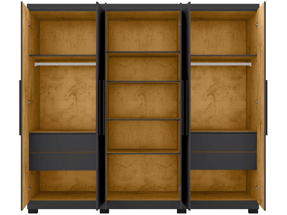 Guarda-roupa Casal com Espelho 6 Portas 4 Gavetas Araplac Braga - 5