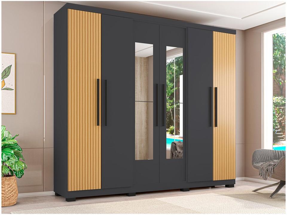 Guarda-roupa Casal com Espelho 6 Portas 4 Gavetas Araplac Braga - 3