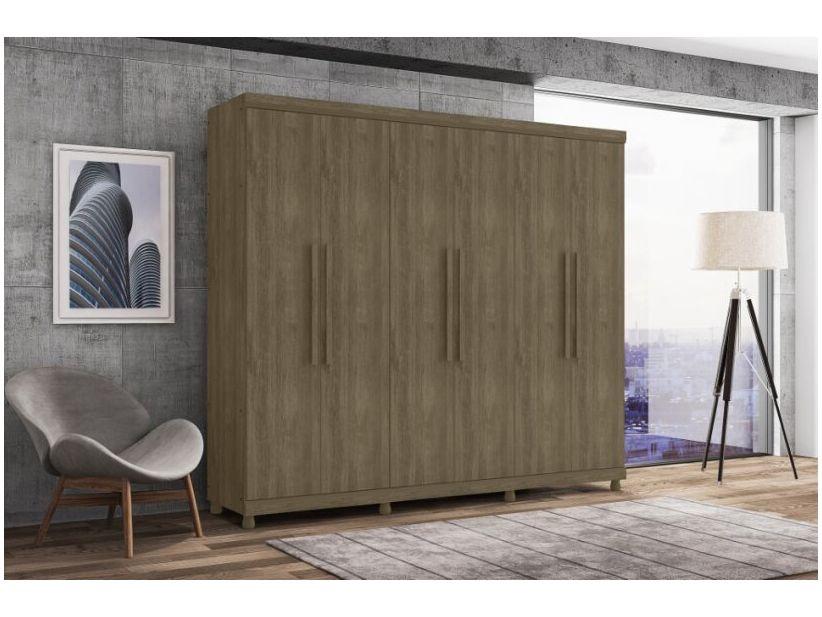 Guarda-roupa Casal com Espelho 6 Portas  - 5 Gavetas Móveis L - 3