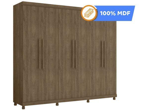 Guarda-roupa Casal com Espelho 6 Portas  - 5 Gavetas Móveis Lanza Antares - 1