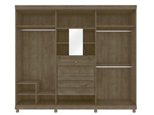 Guarda-roupa Casal com Espelho 6 Portas  - 5 Gavetas Móveis Lanza Antares - 6