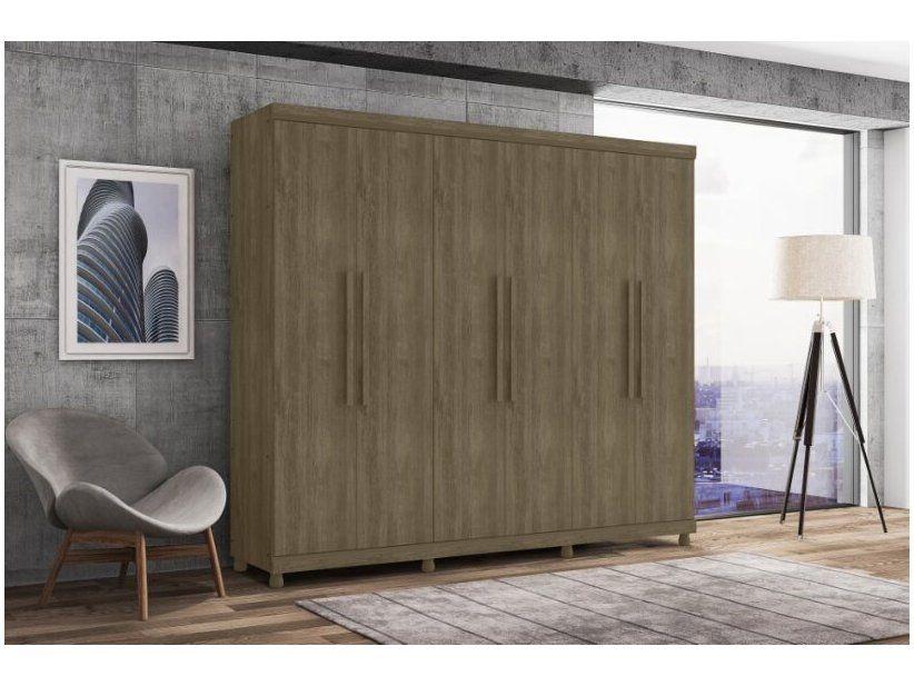 Guarda-roupa Casal com Espelho 6 Portas  - 5 Gavetas Móveis Lanza Antares - 4