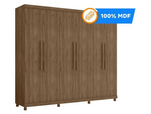 Guarda-roupa Casal com Espelho 6 Portas  - 5 Gavetas Móveis Lanza Antares - 3