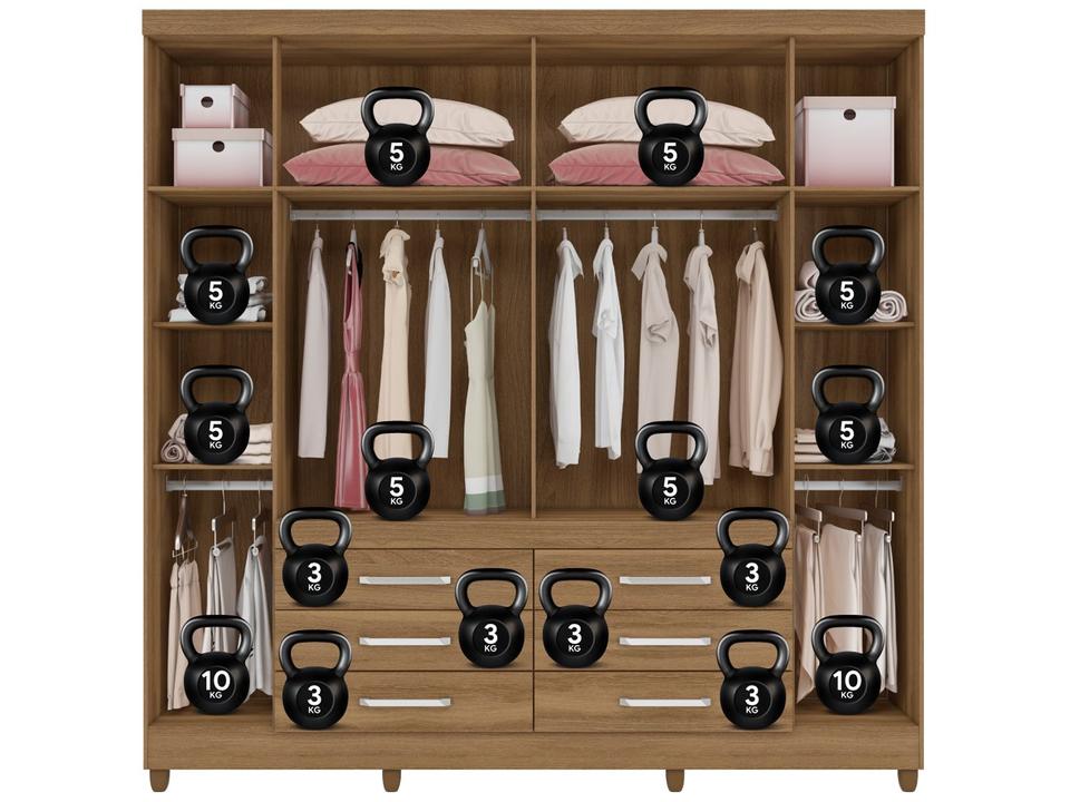 Guarda-roupa Casal com Espelho 6 Portas - 13