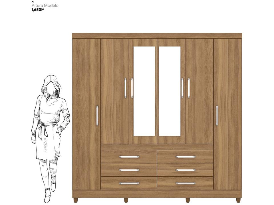 Guarda-roupa Casal com Espelho 6 Portas - 14