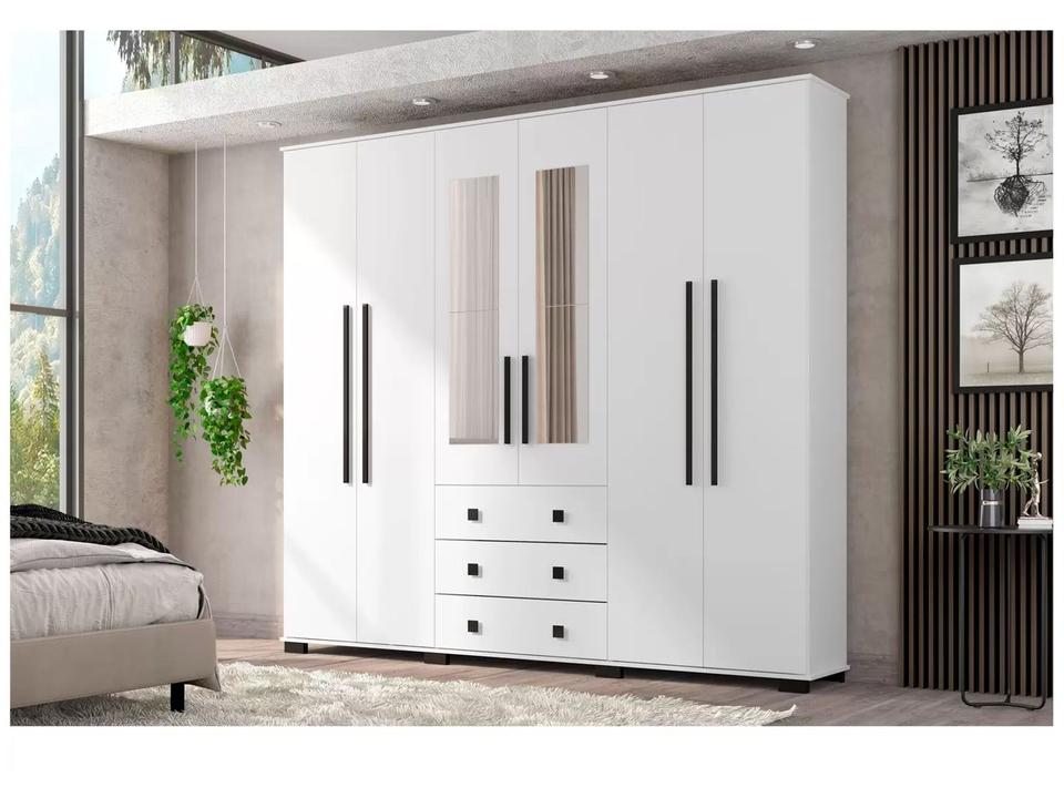 Guarda-roupa Casal com Espelho 6 Portas Araplac Malu - 4