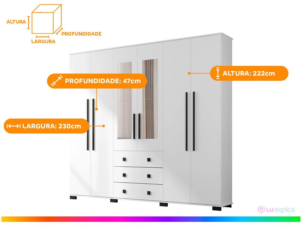 Guarda-roupa Casal com Espelho 6 Portas Araplac Malu - 2