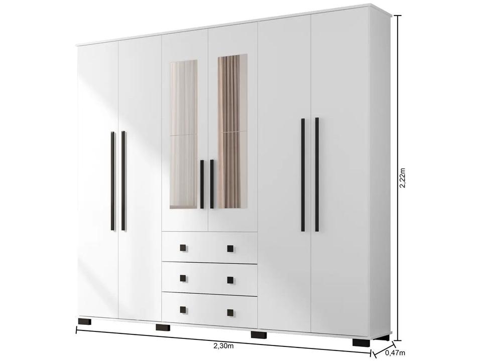 Guarda-roupa Casal com Espelho 6 Portas Araplac Malu - 9