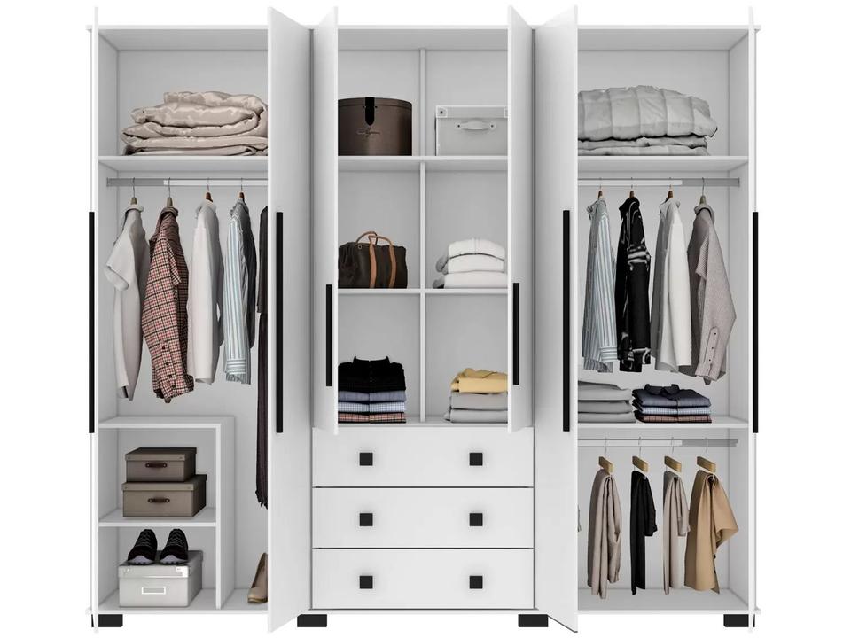 Guarda-roupa Casal com Espelho 6 Portas Araplac Malu - 6