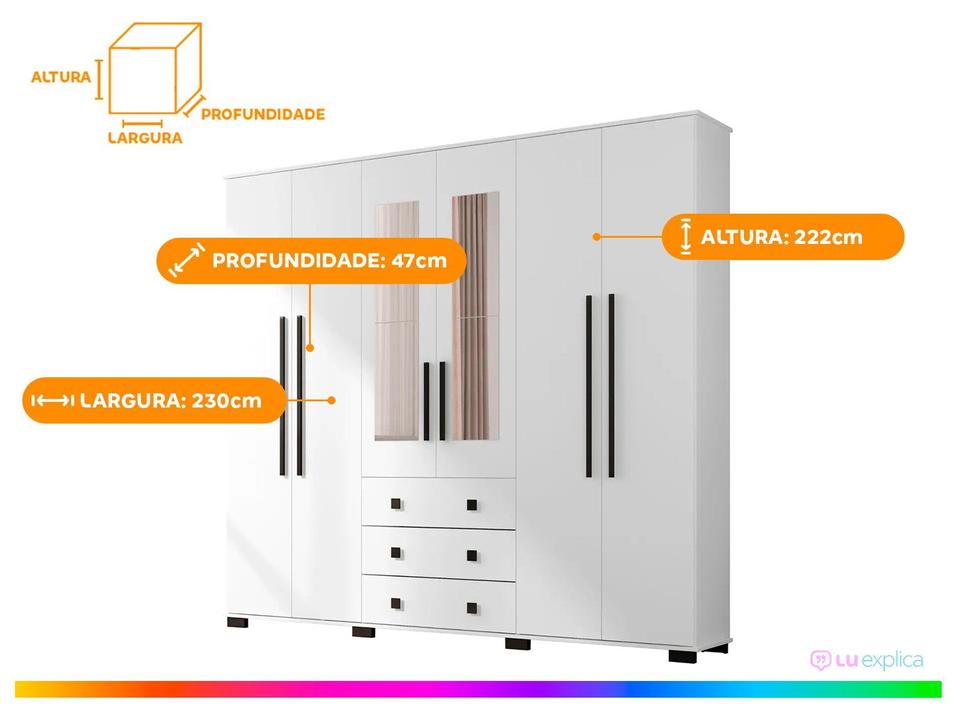 Guarda-roupa Casal com Espelho 6 Portas Araplac Malu - 4