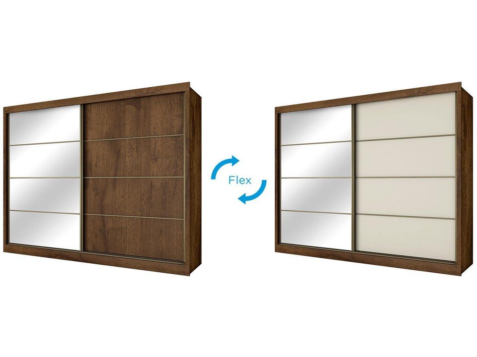 Guarda-roupa Casal MDF 2 Portas de Correr - 3