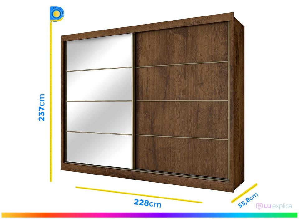 Guarda-roupa Casal MDF 2 Portas de Correr - 2