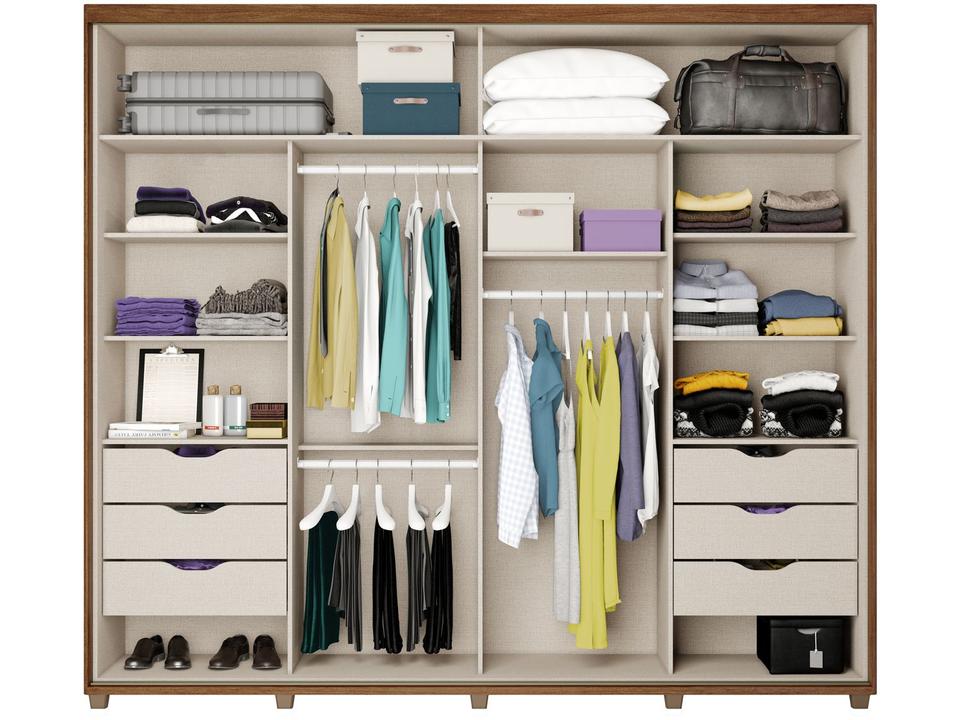 Guarda-roupa Casal Modulado 6 Gavetas 2 Portas de Correr com Espelho Carraro Titan 1173 - 3