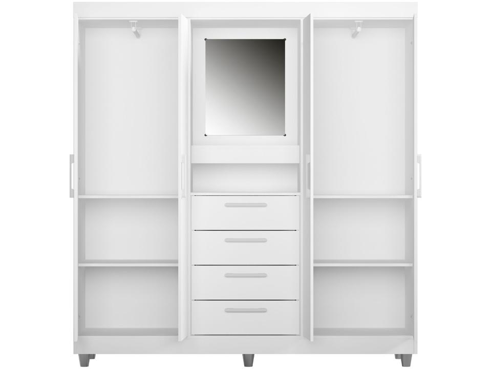 Guarda-roupa com Espelho 4 Portas 4 Gavetas Araplac Pequim - 11