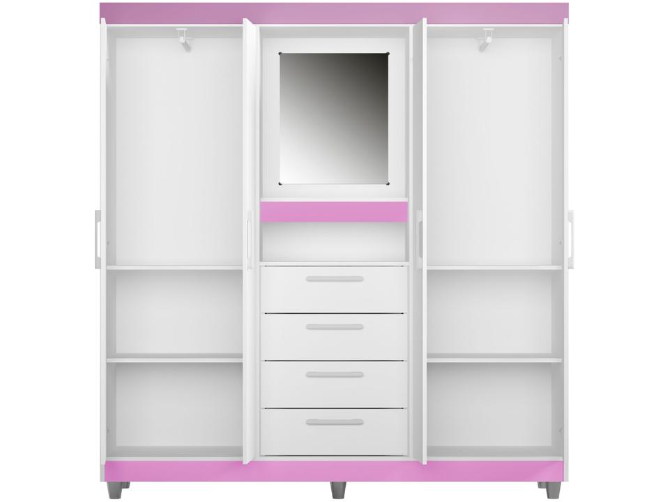 Guarda-roupa com Espelho 4 Portas 4 Gavetas Araplac Pequim - 12