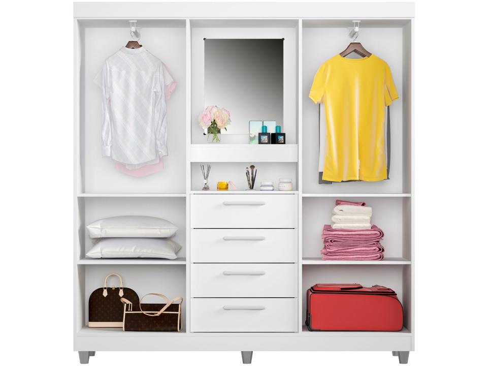 Guarda-roupa com Espelho 4 Portas 4 Gavetas Araplac Pequim - 7