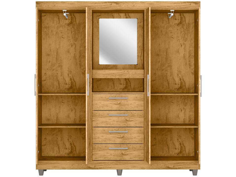 Guarda-roupa com Espelho 4 Portas 4 Gavetas Araplac Pequim - 5