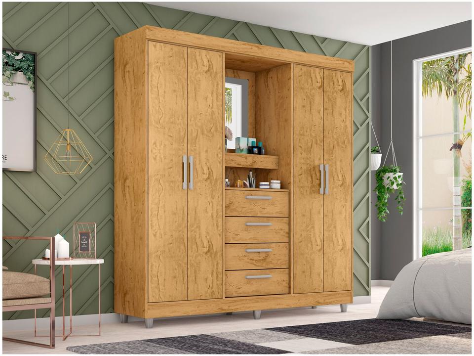 Guarda-roupa com Espelho 4 Portas 4 Gavetas Araplac Pequim - 3