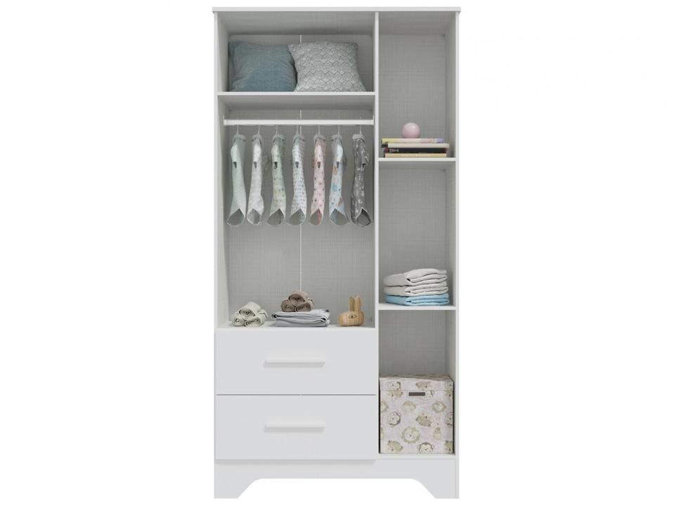 Guarda-roupa de Bebê 2 Gavetas 3 Portas Moveis Peroba Magia - 4