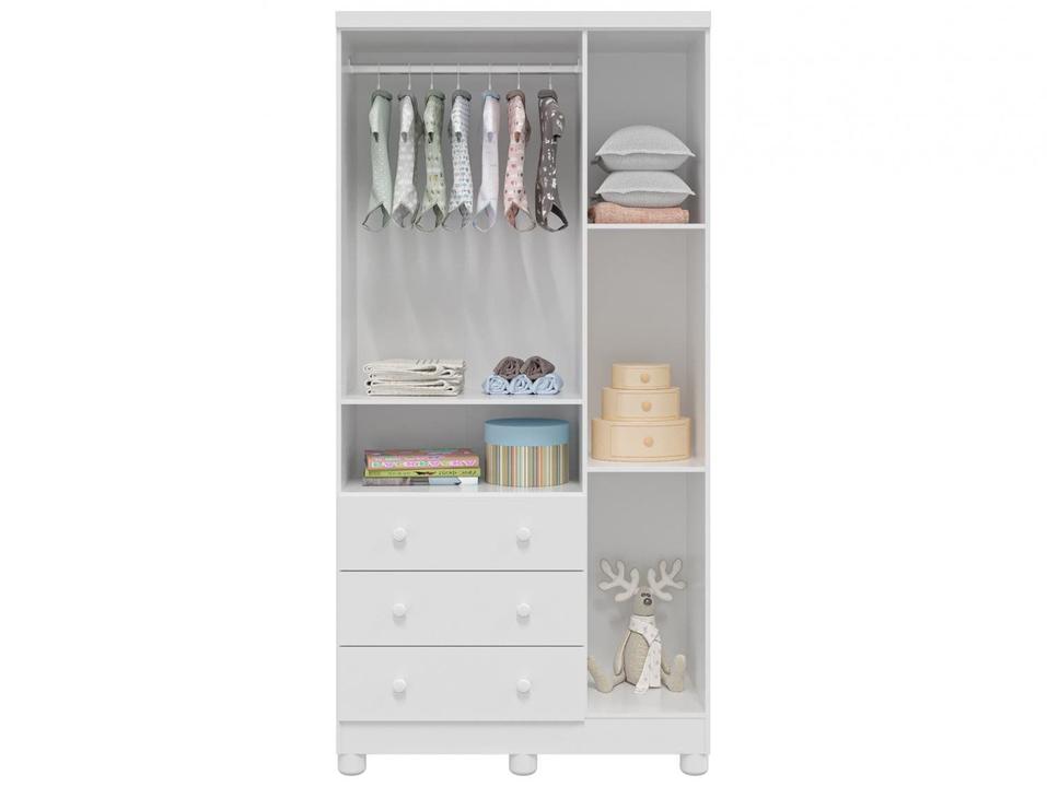 Guarda-roupa de Bebê 3 Gavetas 3 Portas Moveis Peroba Ninho - 4