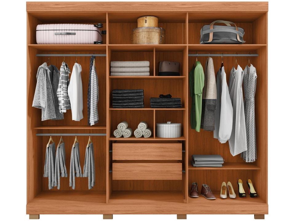 Guarda-roupa de Casal com Espelho 2 Gavetas 6 Portas Caemmun Éden - 4