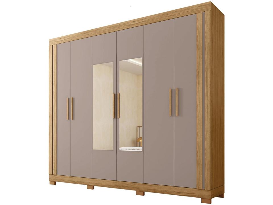 Guarda-roupa de Casal com Espelho 2 Gavetas 6 Portas Caemmun Éden - 5