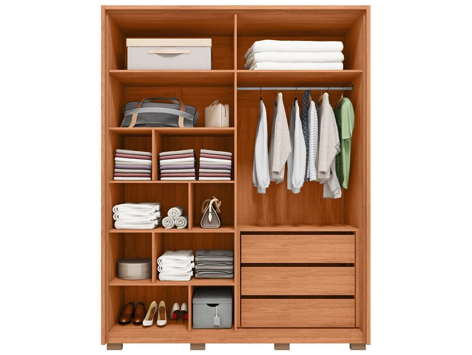 Guarda-roupa Solteiro 3 Gavetas 4 Portas Caemmun Francis - 6