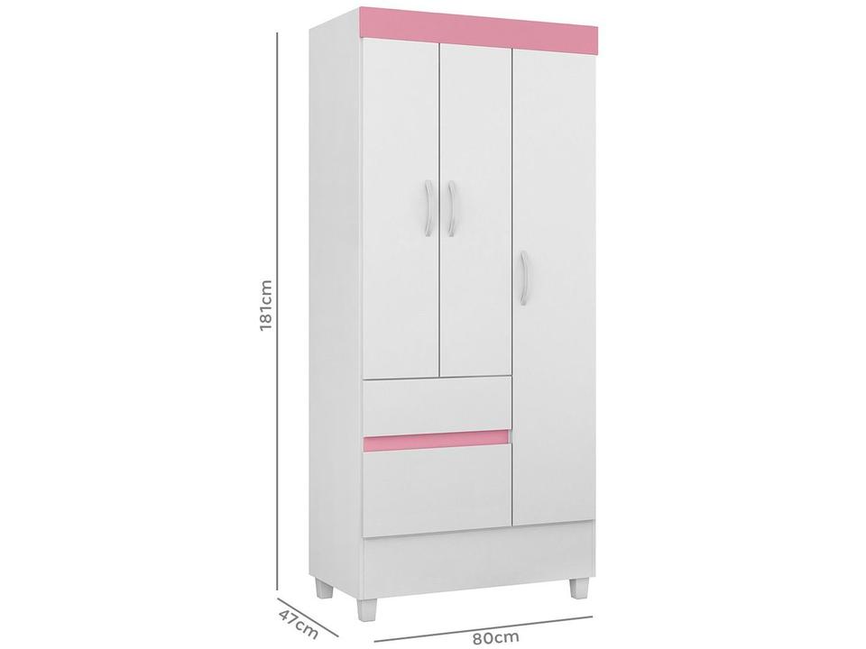 Guarda-roupa Solteiro 3 Portas 2 Gavetas Demóbile Wind - 9