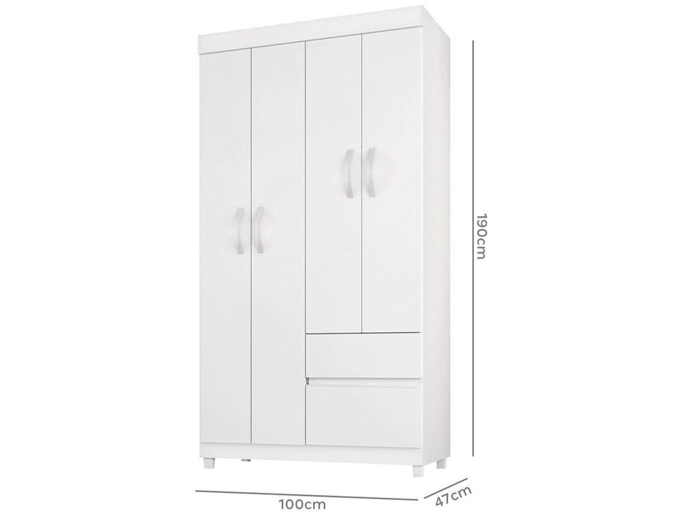 Guarda-roupa Solteiro 4 Portas 2 Gavetas Demóbile Lotus - 10