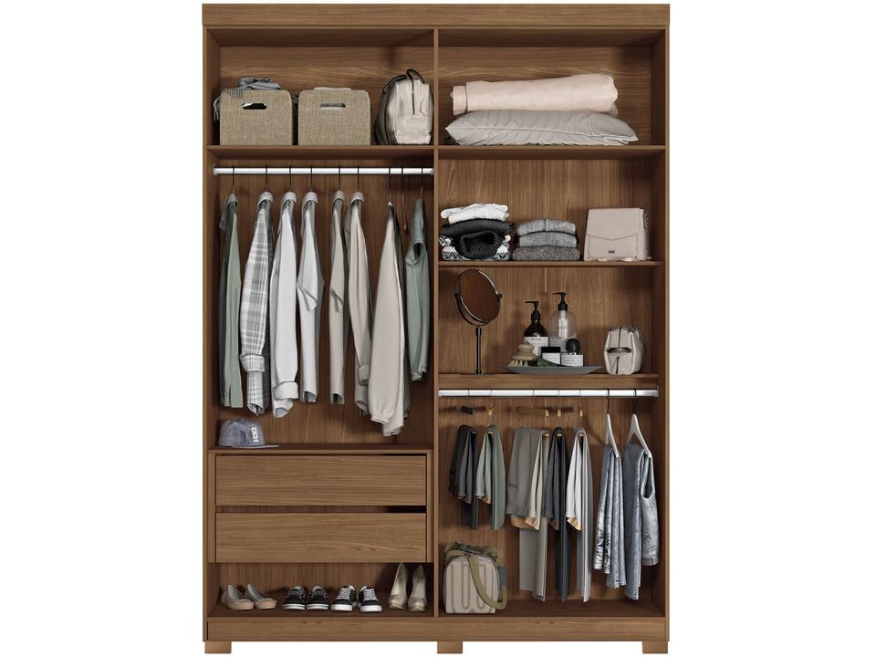 Guarda-roupa Solteiro 4 Portas 2 Gavetas - 4